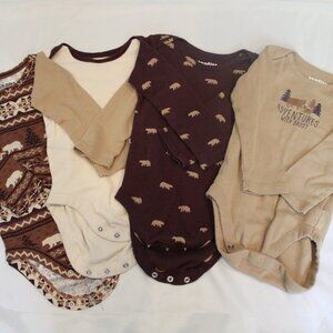 Baby Place 4 Pack Bundle Long Sleeve Cotton Onesies